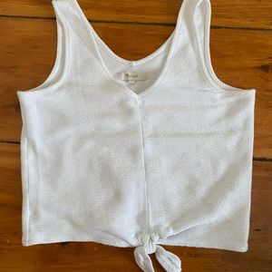 Madewell White Sleeveless Tank Top with Front Tie